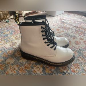 Girls white patent Dr Martens size 4